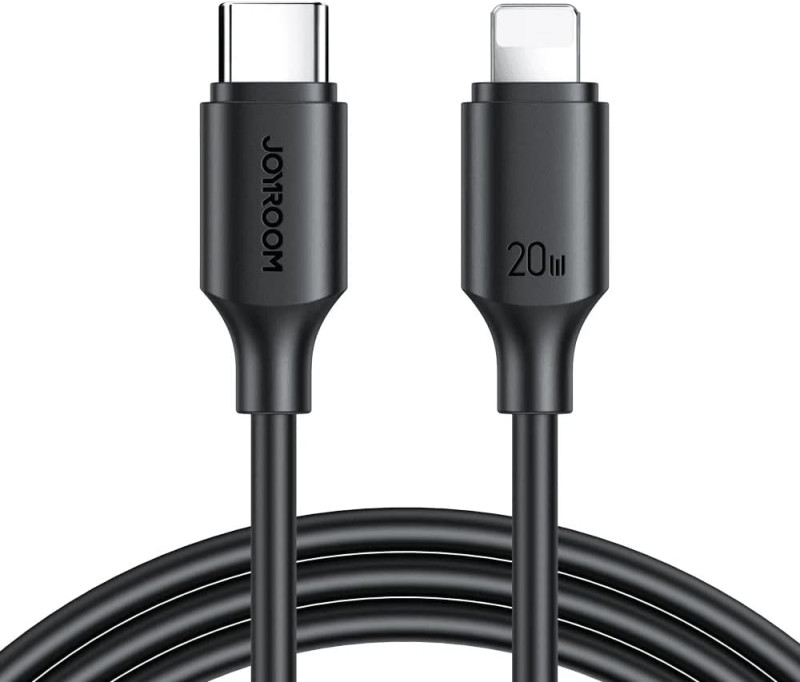 Joyroom S-CL020A9 20W Type-C to Lightning Cable, 1M Fast PD Charging & Data Sync for iPhone & iPad Durable, Safe Charging, Stable Connection – Black